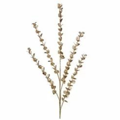 The Christmas Palace 36" GOLD METALLIC EUCALYPTUS SPRAY SET OF 6 Gilded Elegance