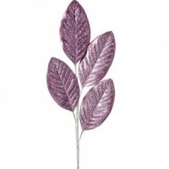 The Christmas Palace 31" LAVENDER MAGNOLIA LEAF SPRAY SET OF 6 Stems & Picks