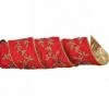 The Christmas Palace 4" X 5 YD EMBROIDERED FLORAL GARLAND GOLD BACKED RIBBON