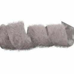 The Christmas Palace Ribbon & Bows 4" X 10YD METALLIC SILVER FRINGED RIBBON