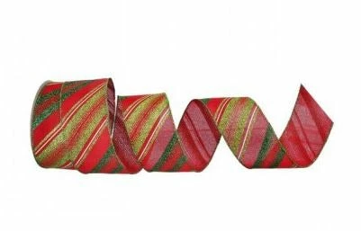 Discount π₯ The π Christmas Palace 2.5" X 10YD RED & GREEN DIAGONAL GLITTERED STRIPED RIBBON Ribbon & Bows β¨ 1 The Christmas Palace 2.5" X 10YD RED & GREEN DIAGONAL GLITTERED STRIPED RIBBON Ribbon & Bows
