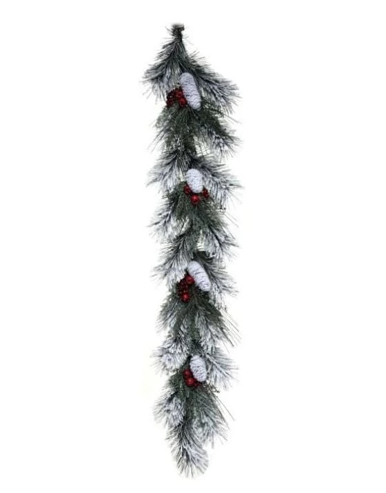 Coupon π The π Christmas Palace 4 FT FROSTED PINE CONE FRESH BERRY GARLAND Garlands 𧨠1 The Christmas Palace 4 FT FROSTED PINE CONE FRESH BERRY GARLAND Garlands