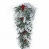 The Christmas Palace 32" FROSTED PINE CONE FRESH BERRY TEARDROP Garlands