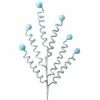 The Christmas Palace 29" BLUE CANDY STRIPE CURL BALL SPRAY SET OF 12 Stems & Picks