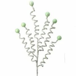 The Christmas Palace 29" GREEN CANDY STRIPE CURL BALL SPRAY SET OF 12