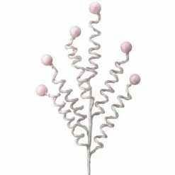 The Christmas Palace 29" PINK CANDY STRIPE CURL BALL SPRAY SET OF 12