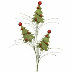 The Christmas Palace 34" RED & GREEN WHIMSY CHRISTMAS TREE SPRAY SET OF 12 Stems & Picks