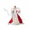 The Christmas Palace 16" RED & SILVER ANGEL TREE TOPPER WITH 10 LIGHTS
