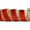 The Christmas Palace Ribbon & Bows 4" X 5 YD RED & GOLD VELVET PEARL TRIM RIBBON