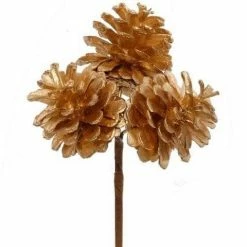 The Christmas Palace 3" PINE CONE PICK X3 SET OF 12 Stems & Picks