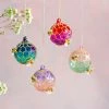 The Christmas Palace Christmas Ornaments GLITTERVILLE STUDIOS 3" HONEY COMB BEE BALL ORNAMENT SET OF 4