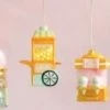 The Christmas Palace GLITTERVILLE STUDIOS 5.5" SNOWCONE, POPCORN, COTTON CANDY ORNAMENT SET OF 3
