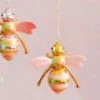 The Christmas Palace GLITTERVILLE STUDIOS 4.5" PINKY BUMBLE BEE ASSORTED SET OF 2