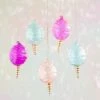 The Christmas Palace GLITTERVILLE STUDIOS 5.5" COTTON CANDY ORNAMENT ASSORTED SET OF 5 Christmas Ornaments