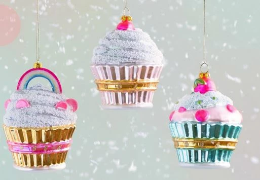 Best Pirce βοΈ The π Christmas Palace GLITTERVILLE STUDIO 4" CUPCAKE ORNAMENT ASSORTED SET OF 3 π― 1 The Christmas Palace GLITTERVILLE STUDIO 4" CUPCAKE ORNAMENT ASSORTED SET OF 3
