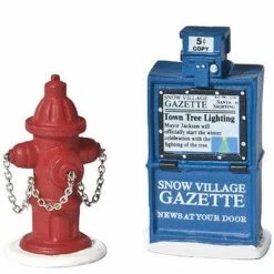 The Christmas Palace VILLAGE ACCESSORY FIRE HYDRANT PAPER BOX Department 56