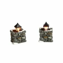 The Christmas Palace VILLAGE ACCESSORY LIMESTONE LAMPS PACK OF 2 Department 56