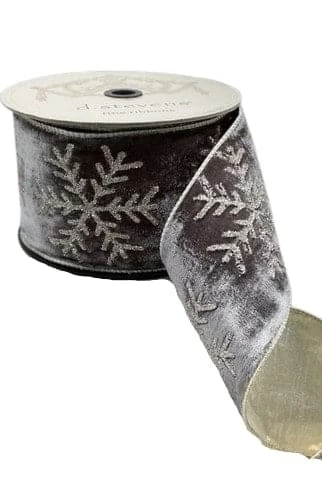 Top 10 π The β Christmas Palace Ribbon & Bows 4" X 10YD GREY VELVET WITH GLITTER SNOWFLAKES RIBBON π 1 The Christmas Palace Ribbon & Bows 4" X 10YD GREY VELVET WITH GLITTER SNOWFLAKES RIBBON
