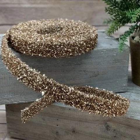Best Pirce π The π Christmas Palace 1" X 3YD ANTIQUE GOLD TINSEL GARLAND RIBBON β 1 The Christmas Palace 1" X 3YD ANTIQUE GOLD TINSEL GARLAND RIBBON