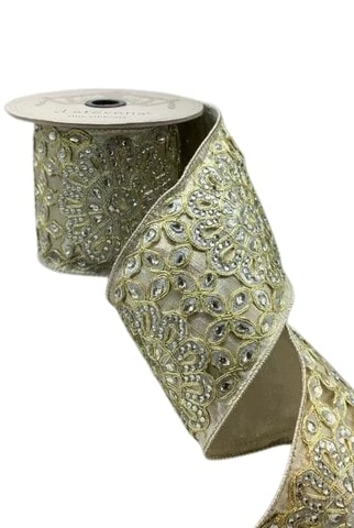 Coupon β¨ The π Christmas Palace 4" X 5YDS METALLIC DUPION GOLD AND SILVER MEDALLION JEWEL TRIM RIBBON β€οΈ 1 The Christmas Palace 4" X 5YDS METALLIC DUPION GOLD AND SILVER MEDALLION JEWEL TRIM RIBBON
