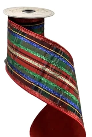 Coupon π The π Christmas Palace 4" X 5YD MULTI PLAID GLITTER STRIPES RIBBON Ribbon & Bows π― 1 The Christmas Palace 4" X 5YD MULTI PLAID GLITTER STRIPES RIBBON Ribbon & Bows