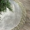 The Christmas Palace 64" GOLD & SILVER VELVET HAND BEADED DIAMOND SHAPE TREE SKIRT Skirts & Stockings