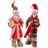 The Christmas Palace 16" ELVES IN PLAID PAJAMA POSABLE ELF SET OF 2