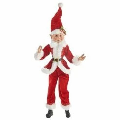 The Christmas Palace Elves 16" RED & WHITE SANTA POSABLE ELF