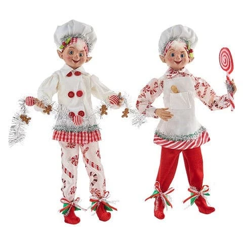 Hot Sale 😍 The 🔔 Christmas Palace Elves 16" PEPPERMINT 🍬 CANDY POSABLE ELF SET OF 2 👏 1 The Christmas Palace Elves 16" PEPPERMINT CANDY POSABLE ELF SET OF 2