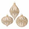 The Christmas Palace 4" CREAM PEARL ORNAMENTS SET OF 12 Christmas Ornaments