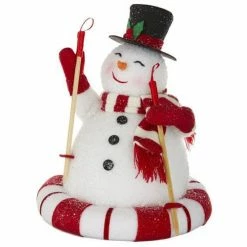 The Christmas Palace 12" RED AND WHITE SNOWMAN TUBING TABLE DECOR Table Tops