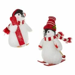 The Christmas Palace 12" SKIING PENGUINS ASSORTED SET OF 2