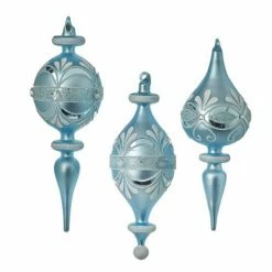 The Christmas Palace Christmas Ornaments 9" ARTIC BLUE FINIAL ORNAMENT ASSORTED SET OF 6