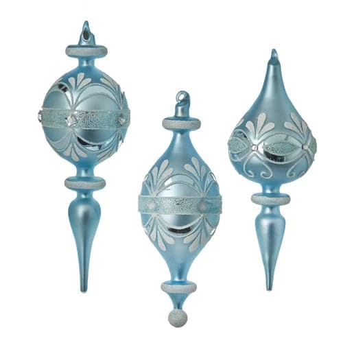 Outlet 𧨠The π Christmas Palace π Christmas Ornaments 9" ARTIC BLUE FINIAL ORNAMENT ASSORTED SET OF 6 π 1 The Christmas Palace Christmas Ornaments 9" ARTIC BLUE FINIAL ORNAMENT ASSORTED SET OF 6