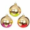 The Christmas Palace 4" MULTI COLOR GLASS BALL ORNAMENT SET OF 12 Christmas Ornaments
