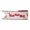 The Christmas Palace 4" X 10YD HO HO HO EMBROIDERED RIBBON Ribbon & Bows