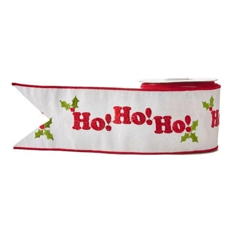 Wholesale π₯° The π Christmas Palace 4" X 10YD HO HO HO EMBROIDERED RIBBON Ribbon & Bows 𧨠1 The Christmas Palace 4" X 10YD HO HO HO EMBROIDERED RIBBON Ribbon & Bows