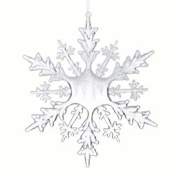 The Christmas Palace 8" FROSTED SNOWFLAKE ORNAMENT SET OF 12