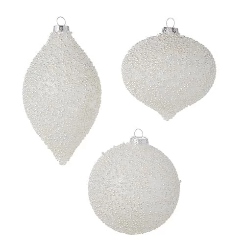 Buy ✔️ The ❄ Christmas Palace 4" IVORY PEARL BEADED ORNAMENTS ASSORTED SET OF 12 ⌛ 1 The Christmas Palace 4" IVORY PEARL BEADED ORNAMENTS ASSORTED SET OF 12