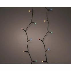 The Christmas Palace CHRISTMAS LIGHTS 60 FT 240 LED MULTI COLOR BLACK WIRE BATTERY OPERATED