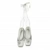 The Christmas Palace 10" WHITE & SILVER JEWELED WINTER BALLET SLIPPERS Crystal Elegance
