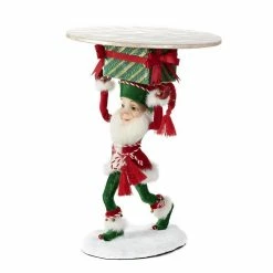The Christmas Palace 17" SANTA ELF HOLD GIFT TRAY