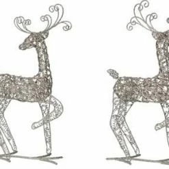 The Christmas Palace 22" STANDING METAL DEER ASSORTED SET OF 2