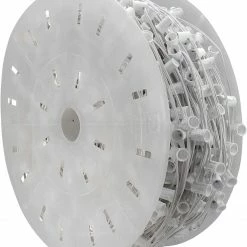 The Christmas Palace CHRISTMAS LIGHTS 1000 FT C9 ROLL WHITE WIRE 12" SPACING E17 BASE