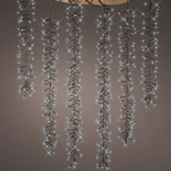 The Christmas Palace 39 FT CASCADE STARTER SET COOL WHITE WITH 6 STRINGS 480 LED LIGHTS TRANSFORMER