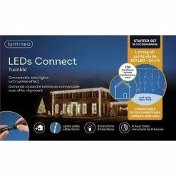 The Christmas Palace CHRISTMAS LIGHTS 24 FT ICICLE STARTER SET COOL WHITE WITH 1 STRING OF 250 LED LIGHTS