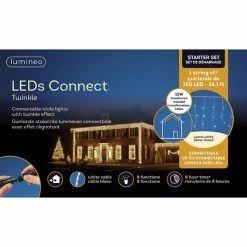 The Christmas Palace 24 FT ICICLE STARTER SET WARM WHITE WITH 1 STRING OF 250 LED LIGHTS CHRISTMAS LIGHTS