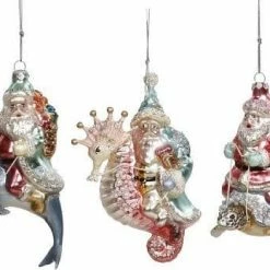 The Christmas Palace 3"-6" MARK ROBERTS SANTA UNDER THE SEA ASSORTED SET OF 3 ORNAMENTS Christmas Ornaments