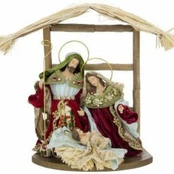The Christmas Palace MARK ROBERTS 13" SMALL HOLY FAMILY NATIVITY IN STABLE SCENE Nativity & Stables