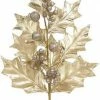 The Christmas Palace 28" GOLD GRAND HOLLY SPRAY SET OF 12 Stems & Picks